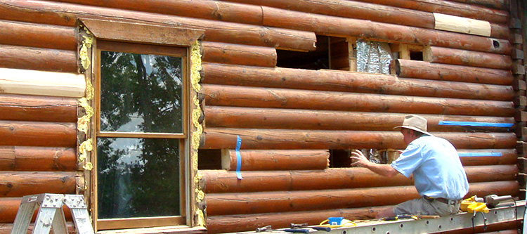 Log Home Repair Paint Bank, Virginia
